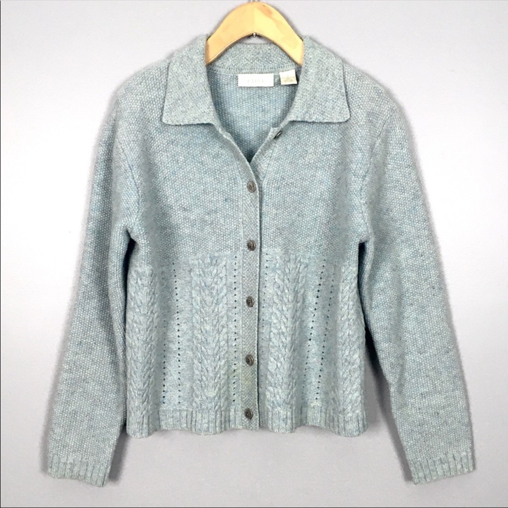 J. Jill Lambswool Button Up Cardigan Sweater
